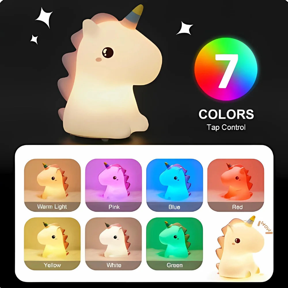 Luminária Unicórnio dos Sonhos - Luz Mágica para Noites Encantadas - Imagem 6