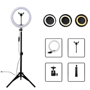 Kit Ring Light Profissional Completo com Tripé e Suporte para Celular