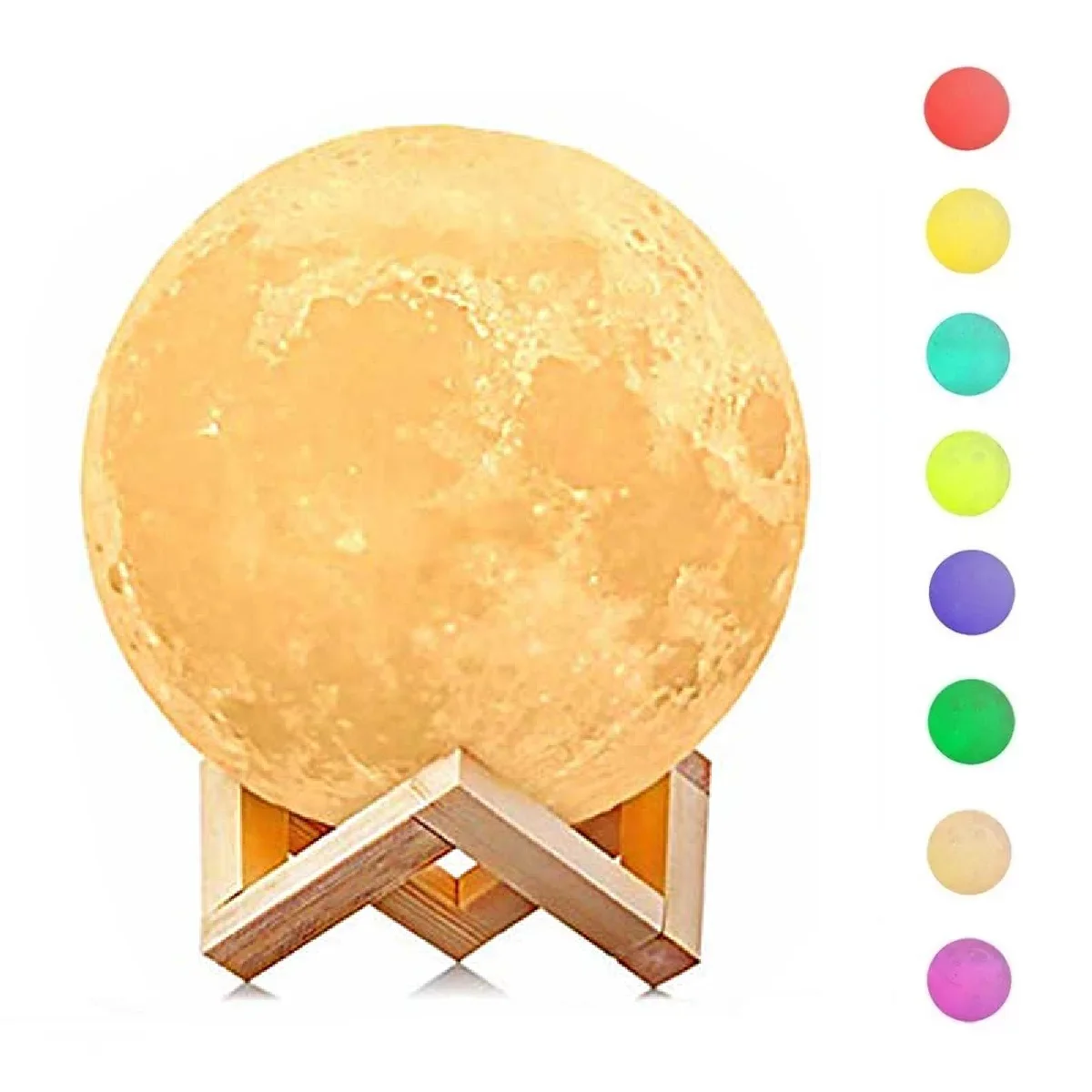 Luminária Lua Cheia 3D - Crie uma Atmosfera Mágica com 7 Cores - Imagem 2
